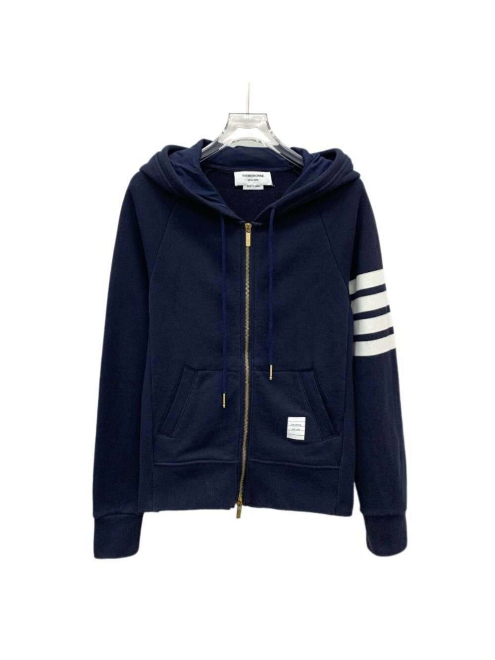 Thom Browne Navy Four-Bar Zip Jacket